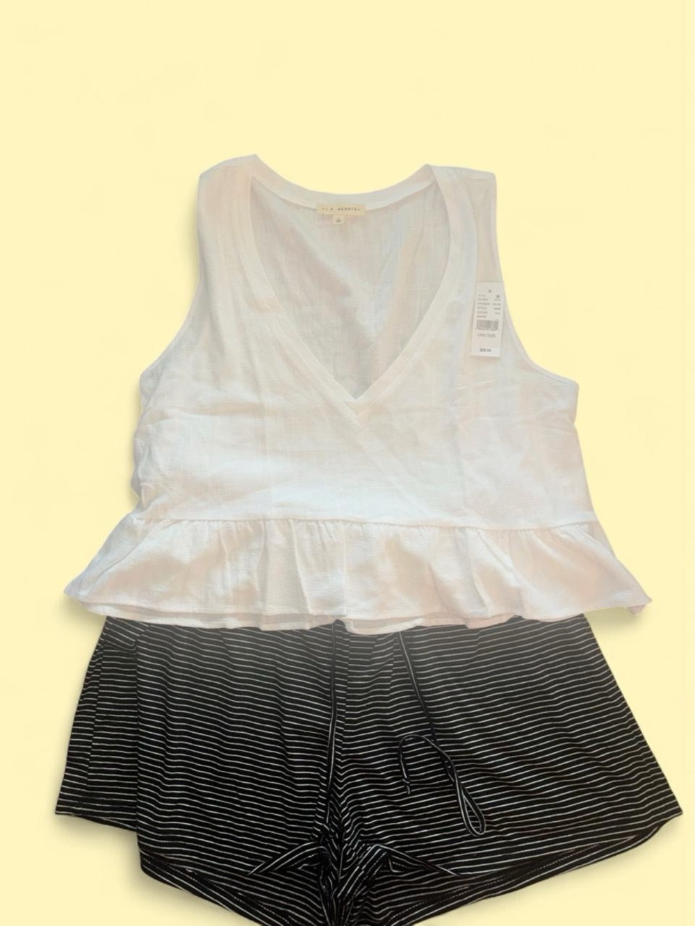 Altar'd State White Ruffle V-Neck Tank